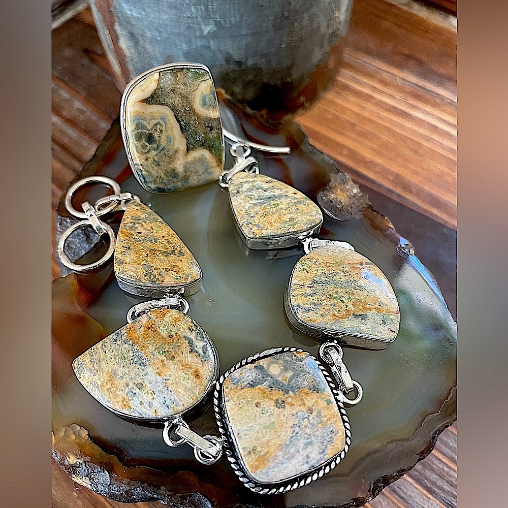 Beautiful Bohemian Earthy Natural Gemstone Jewelry Southwestern Sterling.925
